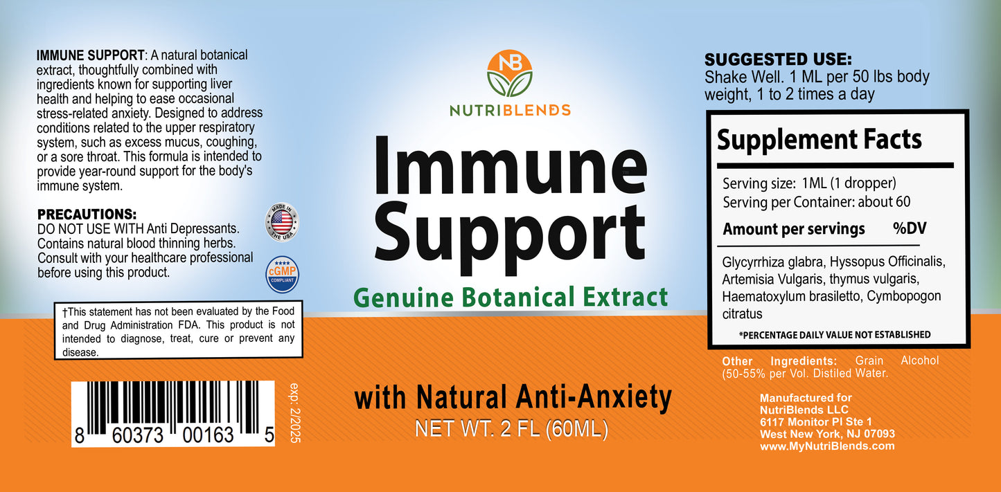 Natural Anti Anxiety Immune Support 2 oz